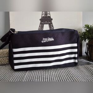 Jean Paul Gaultier Beauty Unisex Navy/White Stripe Travel Case-NEW